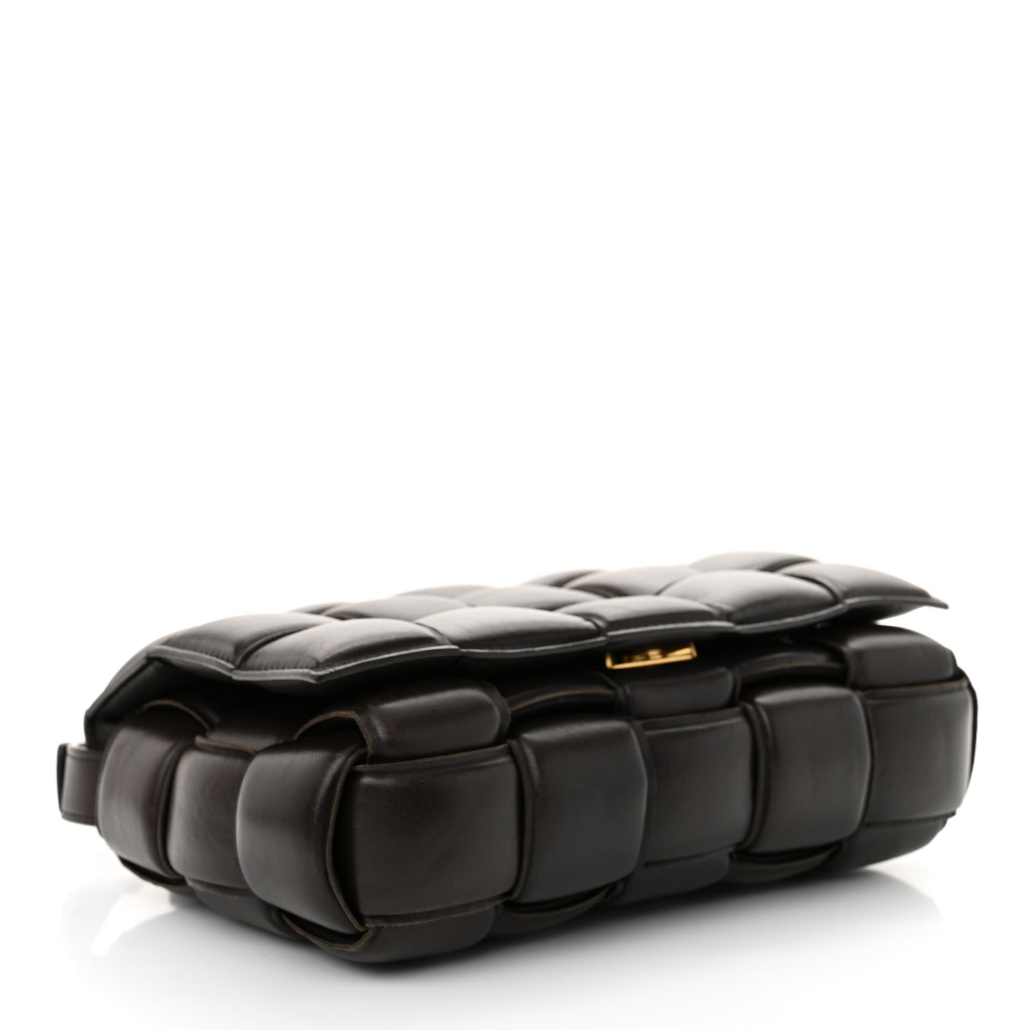 Nappa Maxi Intreccio Padded Cassette Crossbody Bag Fondente