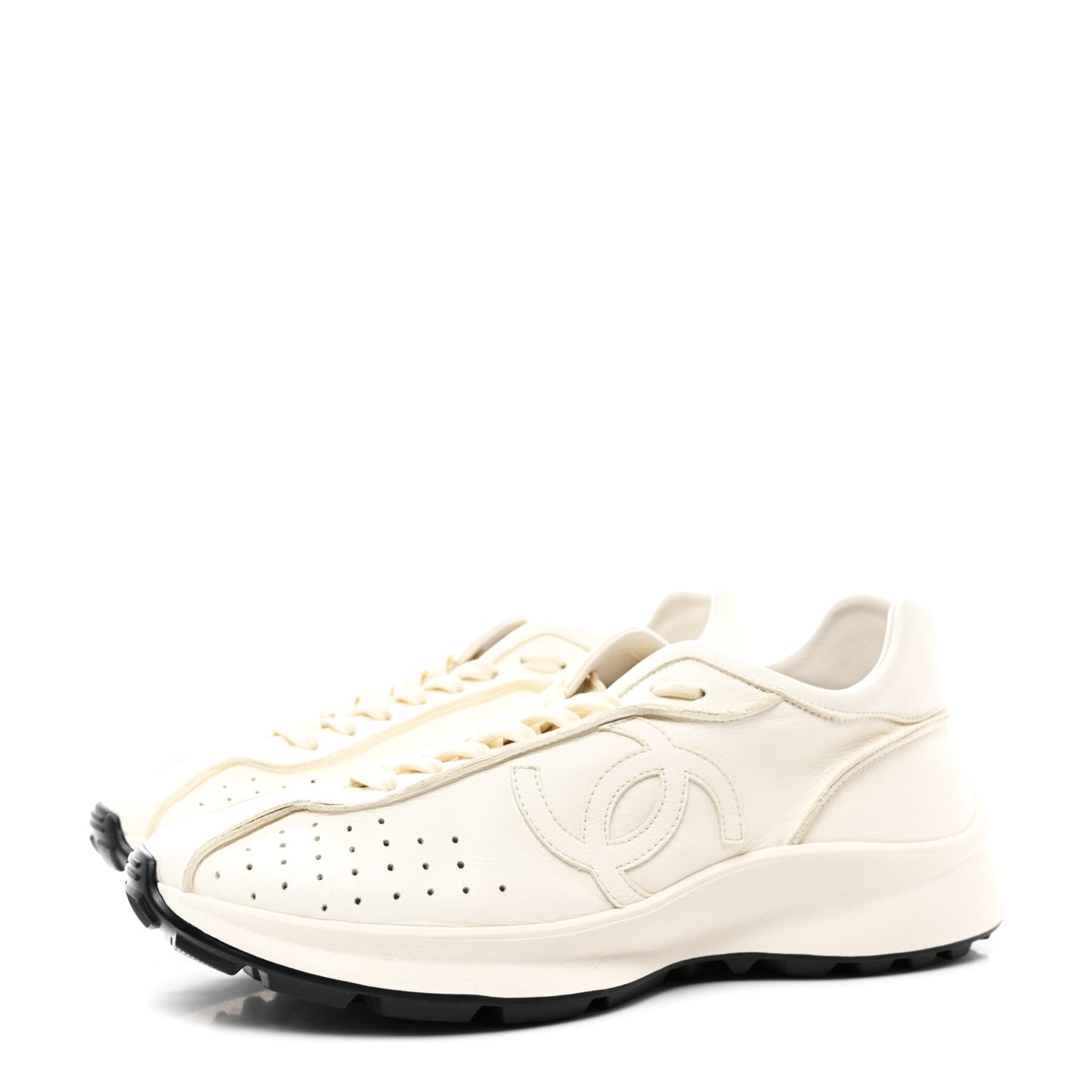 Calfskin Mens CC Sneakers 43 White