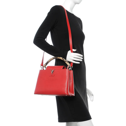 Louis Vuitton Taurillon Python Capucines PM Rubis 2 of 12