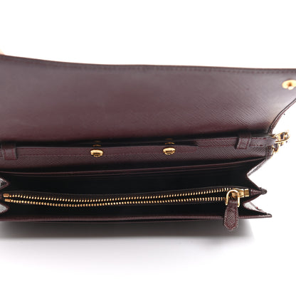 Prada Saffiano Metal Oro Chain Wallet Granato 5 of 11