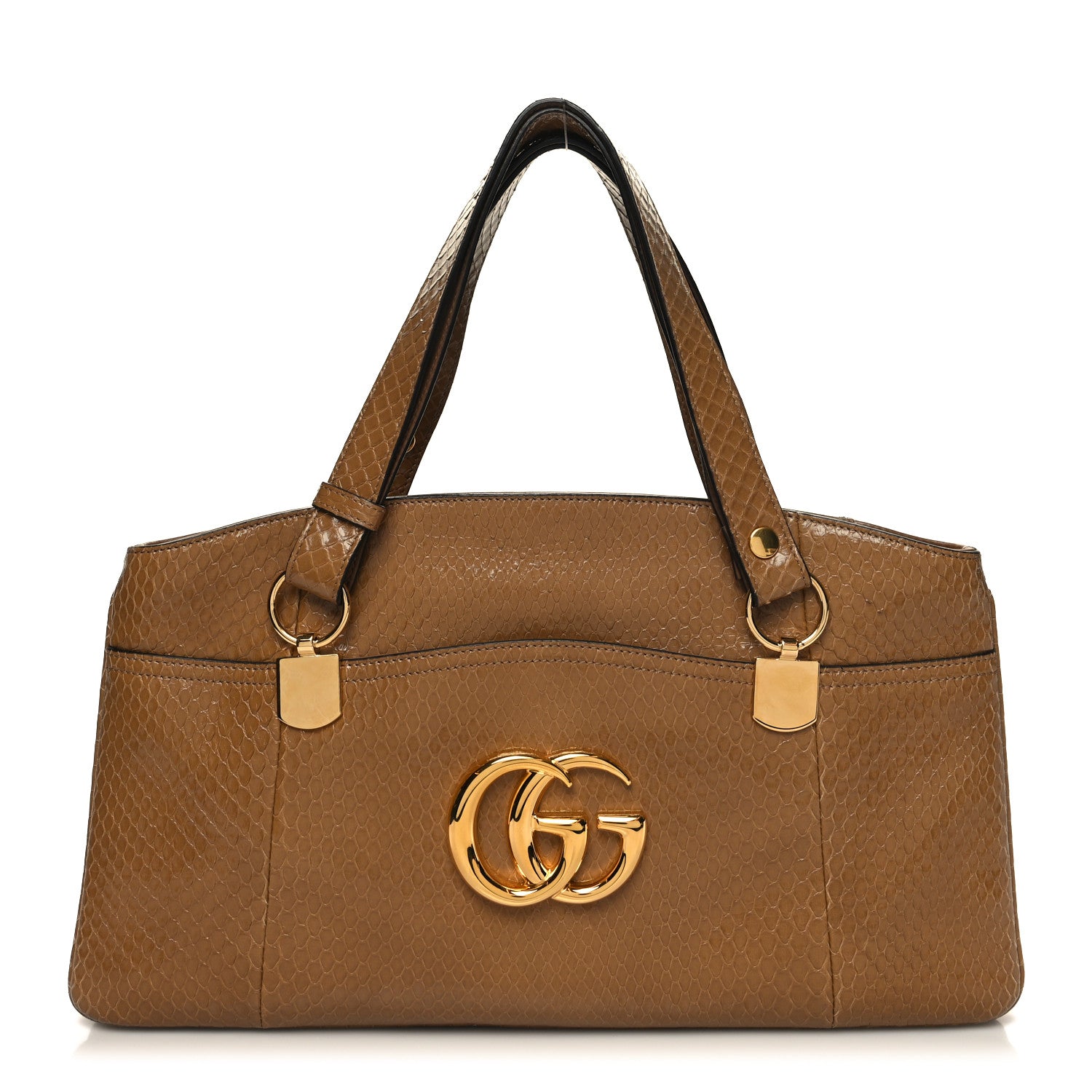 Gucci Snakeskin Large Arli Top Handle Bag Taupe 1 of 12