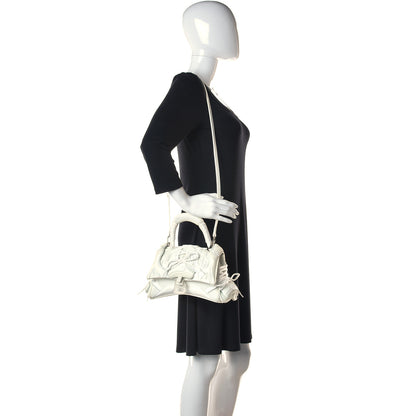 Balenciaga Faux Calfskin Fabric Glow In The Dark Small Sneakerhead Top Handle Bag White 2 of 12