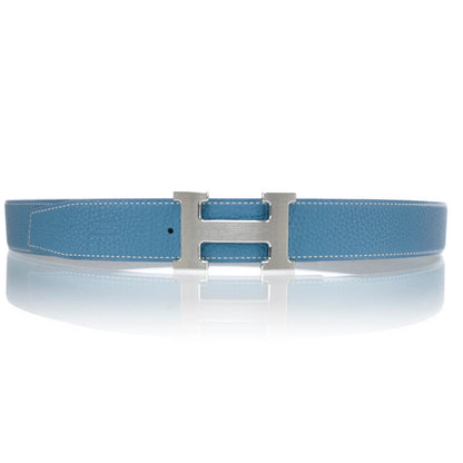 Hermes Box Togo Reversible H Belt 90 Black Blue Jean 1 of 6