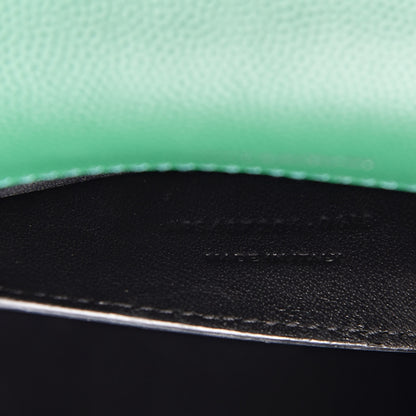 Saint Laurent Grain De Poudre Textured Mixed Matelasse Triquilt Medium Monogram Satchel Green 7 of 14