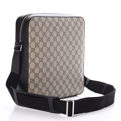 Gucci GG Supreme Monogram Flat Messenger Bag Black 2 of 7