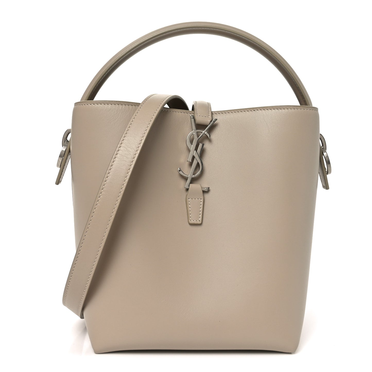 Shiny Calfskin Le 37 Small Bucket Bag Sea Salt