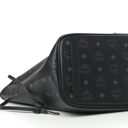 MCM Visetos Medium Liz Reversible Shopper Tote Black 7 of 13