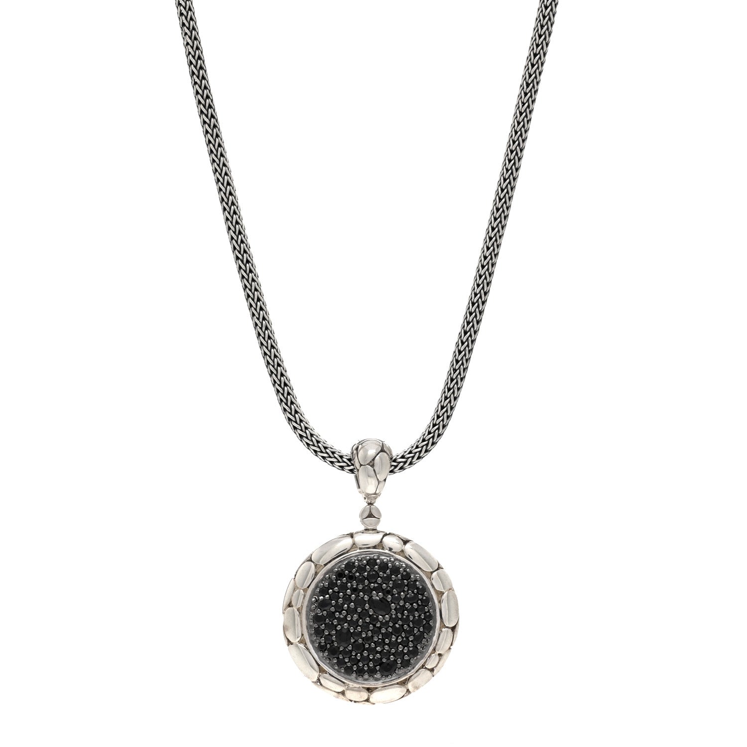 John Hardy Sterling Silver Black Sapphire Kali Lavafire Pendant Necklace 1 of 4