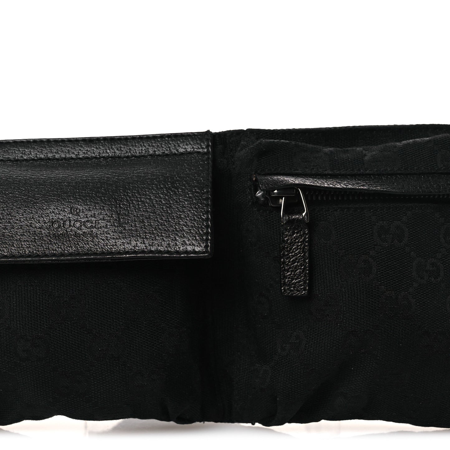 GG Monogram Double Pocket Belt Bag Black