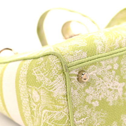 Christian Dior Canvas Toile De Jouy Reverse Embroidered Medium Lady D-Lite Green 7 of 13