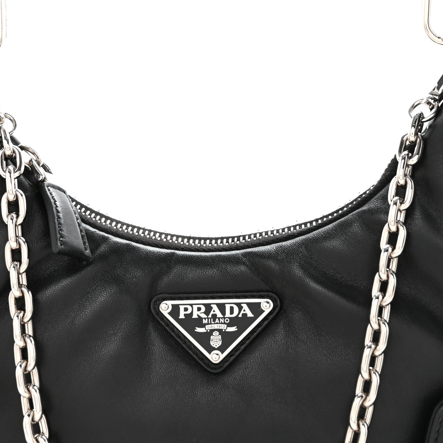Prada Nappa Soft Padded Re-Edition 2005 Shoulder Bag Black 7 of 9