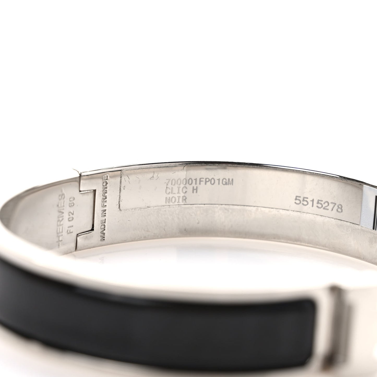 Enamel Narrow Clic Clac H Bracelet GM Black