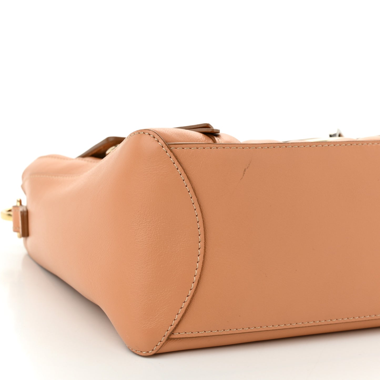 Smooth Calfskin Quilted Medium Faye Day Shoulder Bag Bleached Brown