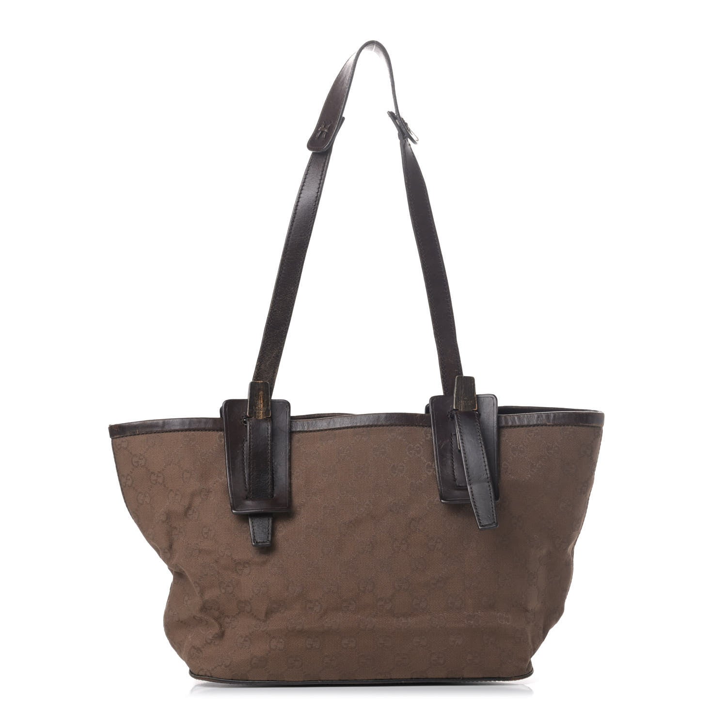Gucci Monogram Canvas Tote Dark Brown 1 of 9
