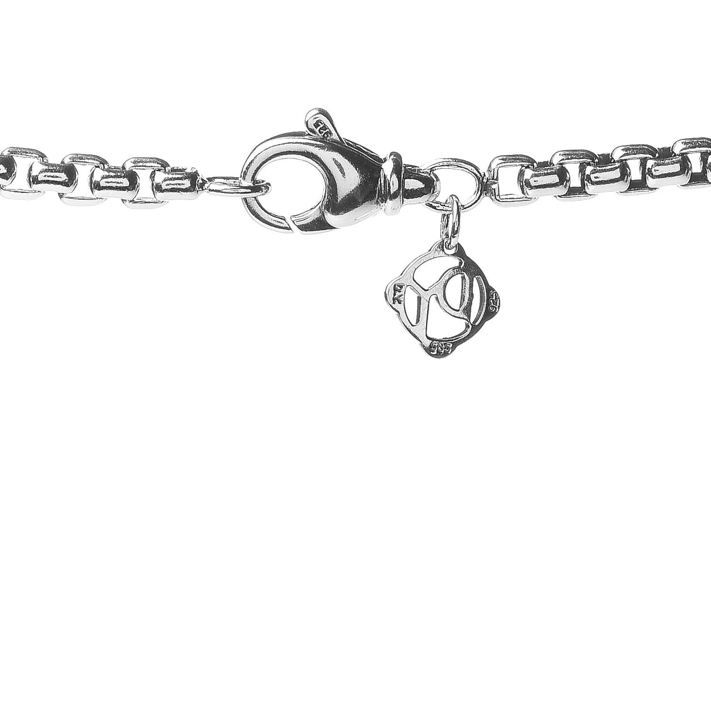 Sterling Silver Mens Small Dog Tag Pendant Necklace
