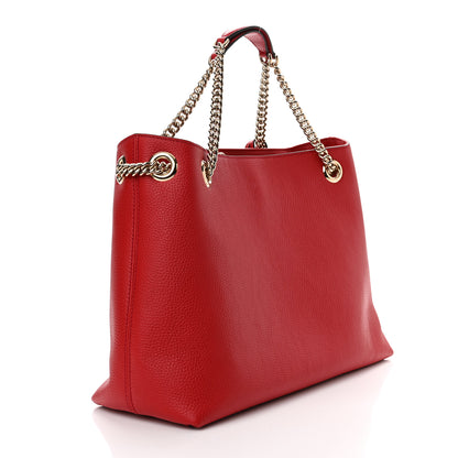 Gucci Cellarius Calfskin Medium Soho Chain Shoulder Bag Vibrant Red 3 of 10