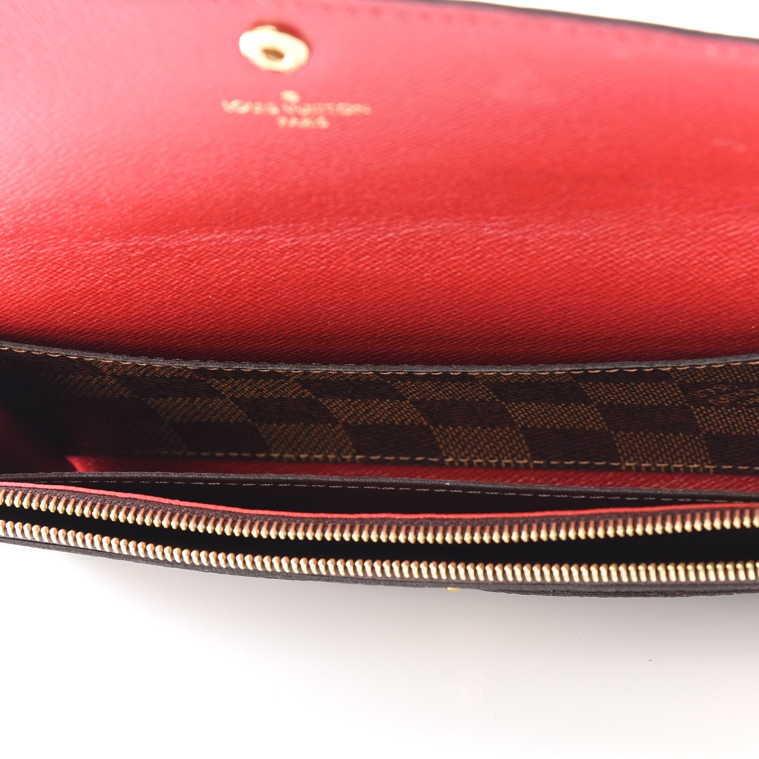 Louis Vuitton Damier Ebene Emilie Wallet Red 4 of 10
