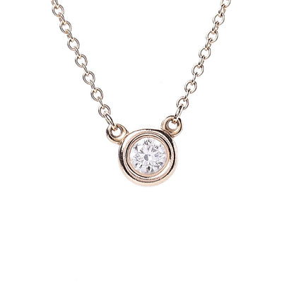 Tiffany 18K Rose Gold Diamond .16ct Elsa Peretti Diamonds by the Yard Pendant Necklace 4 of 8