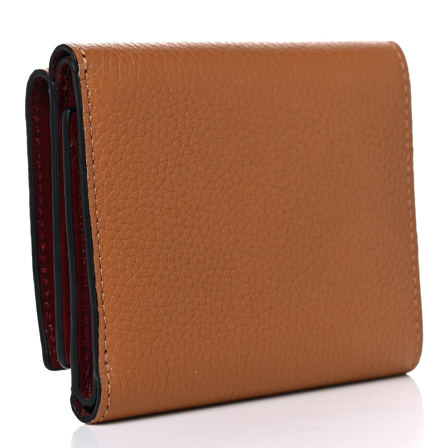 Loewe Grained Calfskin Compact Wallet Caramel Pecan 3 of 7