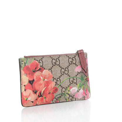 Gucci GG Supreme Monogram Blooms Key Ring Coin Case Beige Multicolor Dry Rose 3 of 6