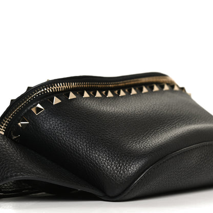 Valentino Garavani Grainy Calfskin Rockstud Belt Bag Black 8 of 9