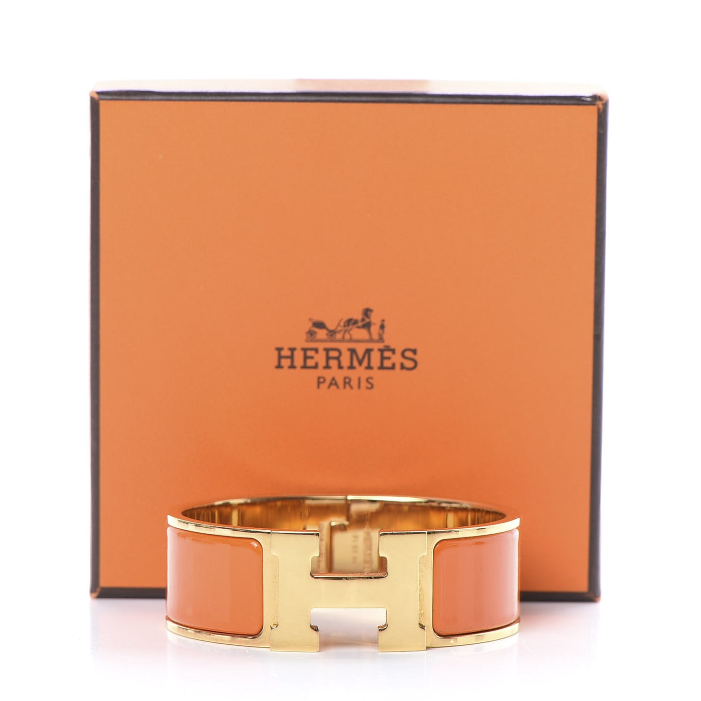 Enamel Wide Clic Clac H Bracelet PM Orange