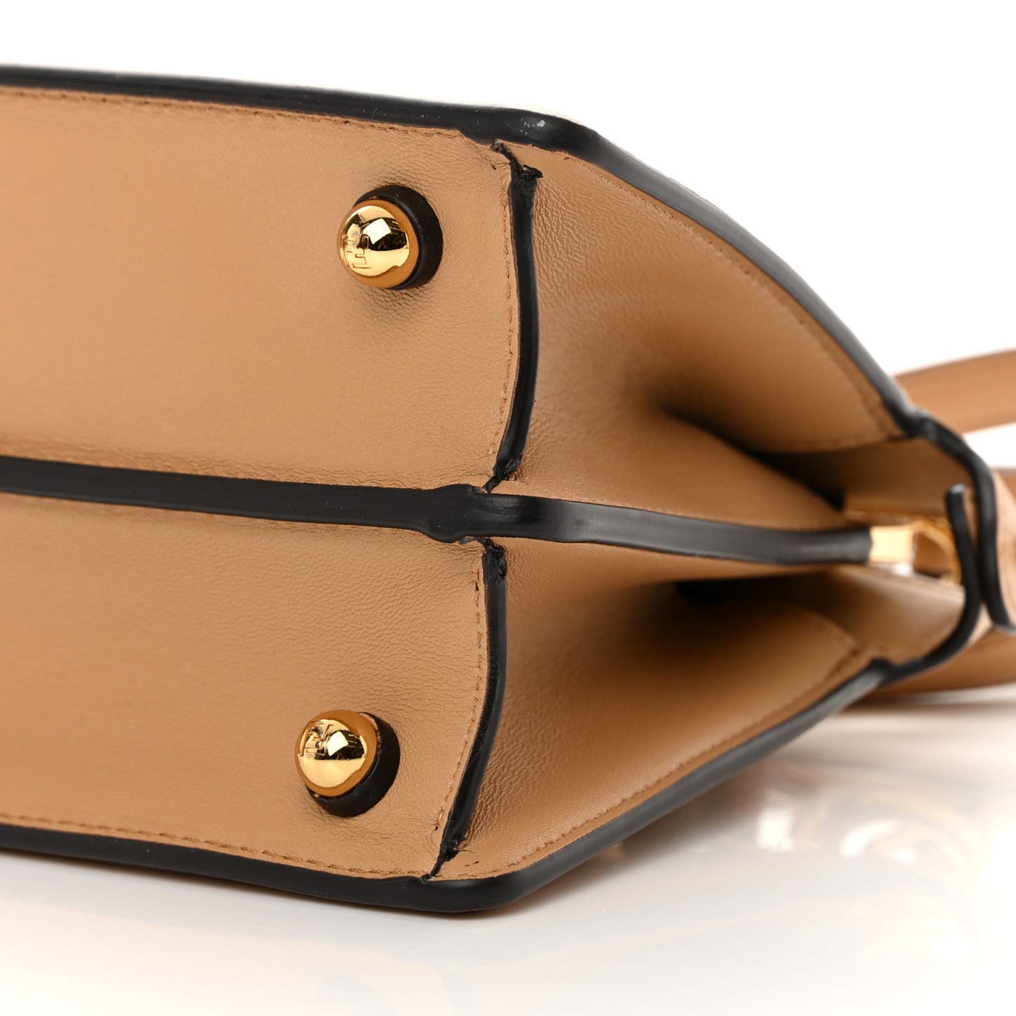 Shiny Nappa Petite Peekaboo I SEE U Satchel Miele Scuro