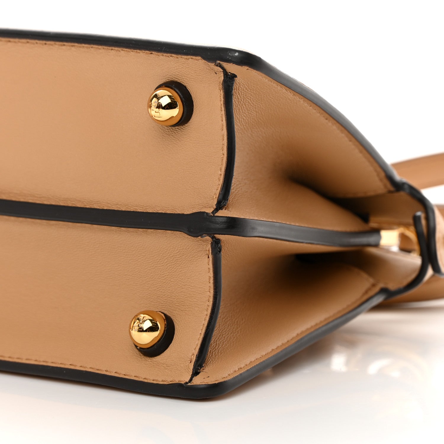 Fendi Shiny Nappa Petite Peekaboo I SEE U Satchel Miele Scuro 11 of 12
