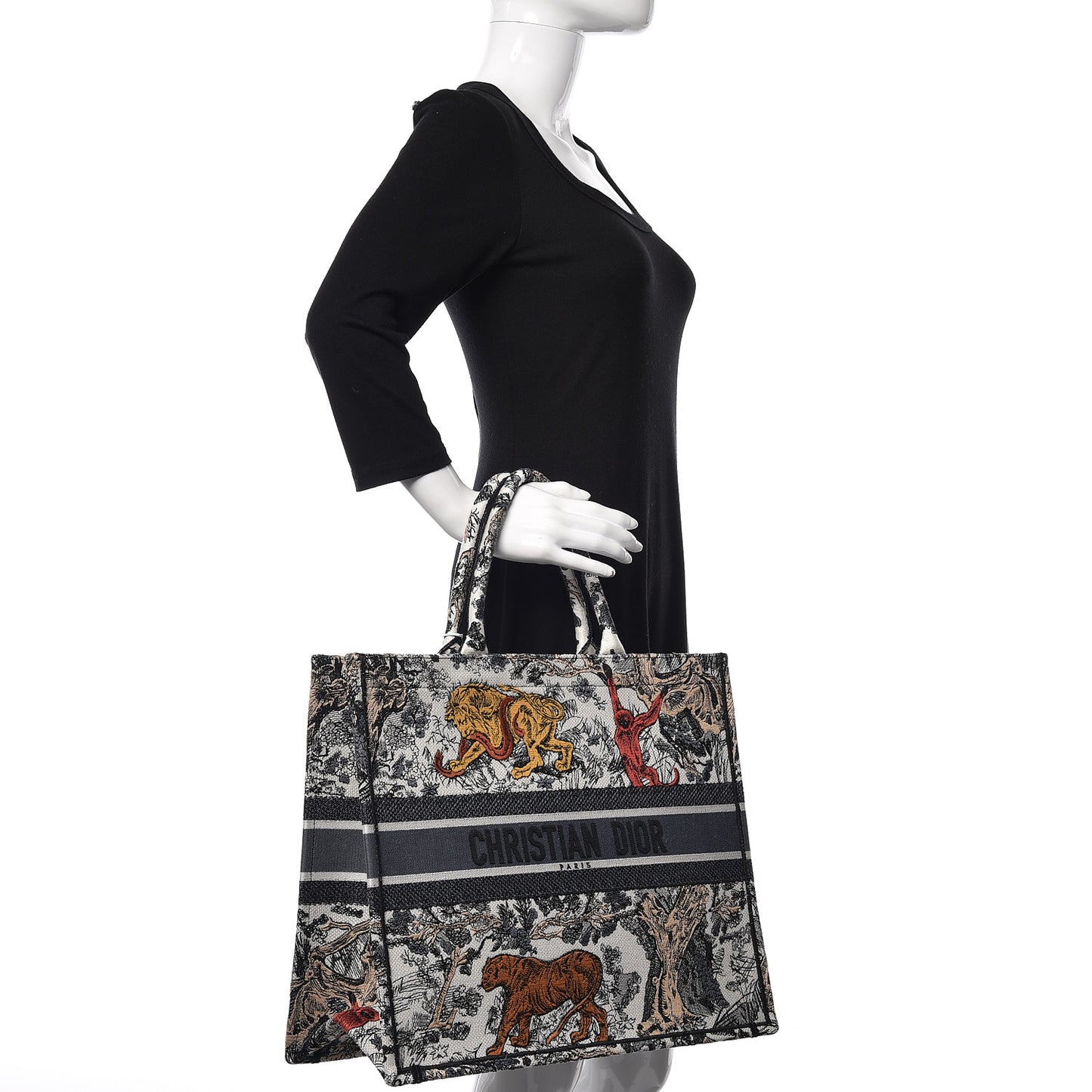 Canvas Embroidered Large Dioriviera Toile De Jouy Book Tote Multicolor