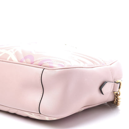 Gucci Calfskin Matelasse GucciGhost Medium GG Marmont Chain Shoulder Bag Perfect Pink Rosa Ivory 9 of 11