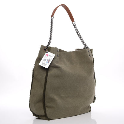 Chanel Canvas Sequins Cubano Trip Hobo Khaki 3 of 7