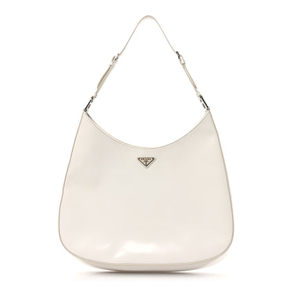 Prada Spazzolato Maxi Cleo Adjustable Strap Shoulder Bag White 1 of 9
