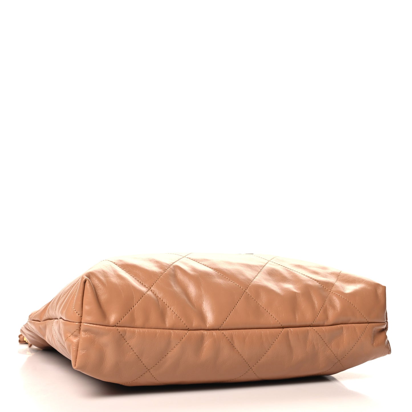 Shiny Calfskin Quilted Chanel 22 Beige