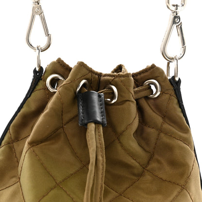 Prada Tessuto Nylon Impunturato Quilted Soft Calf Bucket Bag Antilope Black 8 of 12