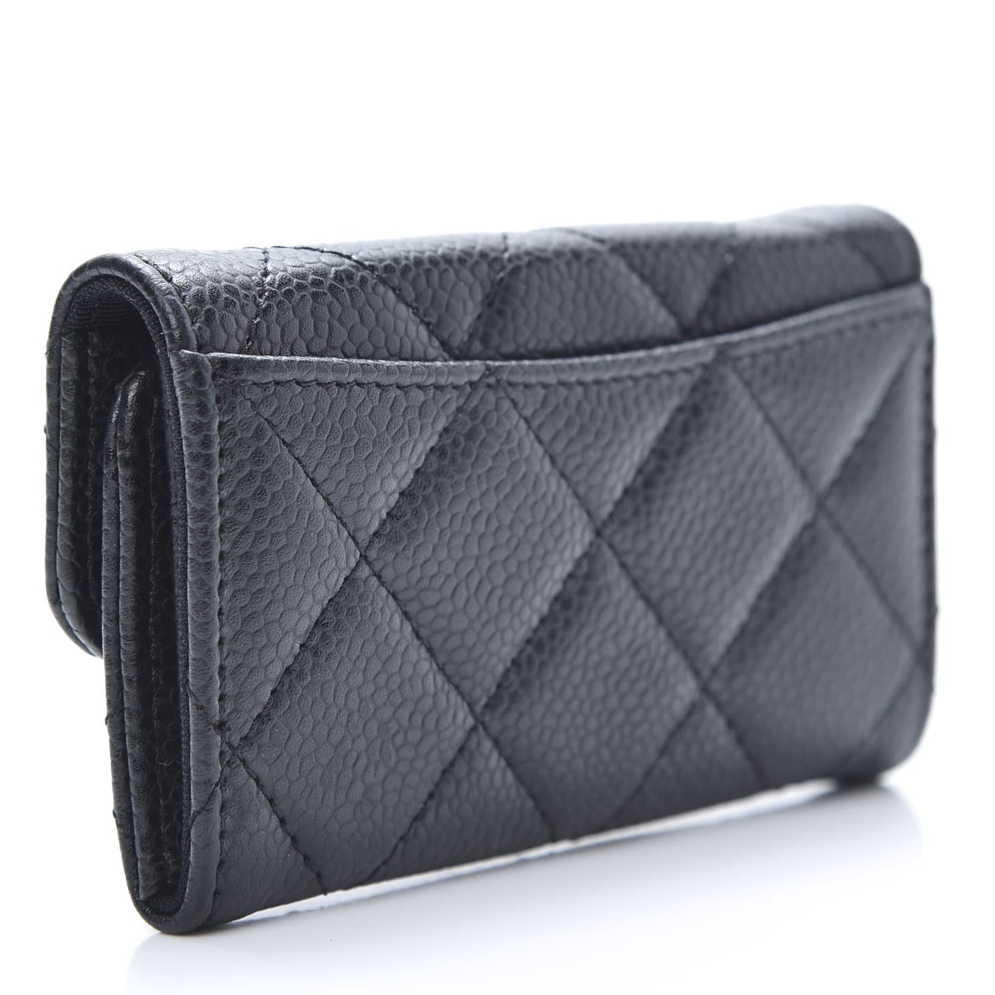 Caviar Quilted 6 Key Holder Black