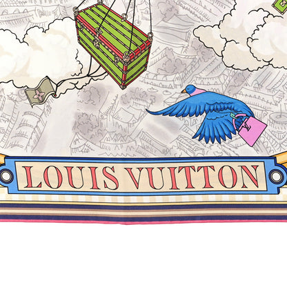 Louis Vuitton Silk From The Cloud Square 90 Scarf Navy 2 of 3