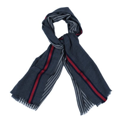 Gucci Wool Silk Monogram Web Scarf Grey 1 of 6