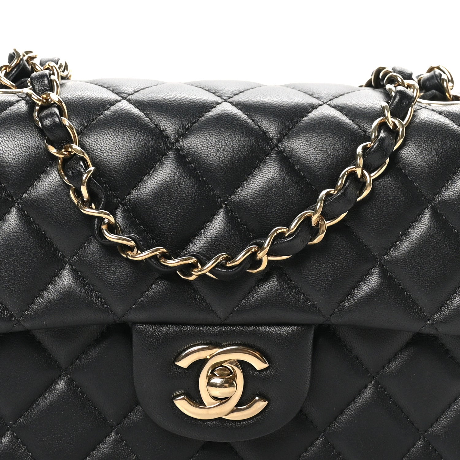 Chanel Lambskin Quilted Mini Rectangular Flap Black 8 of 10