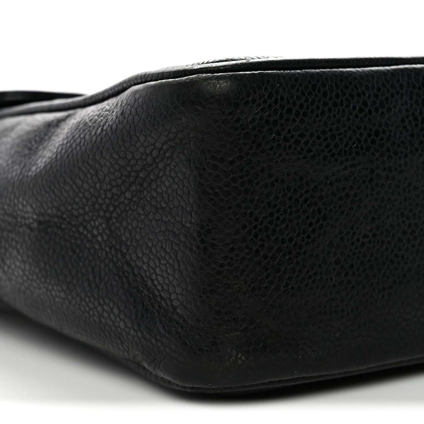 Caviar Vertical Quilted Jumbo Single Flap Black