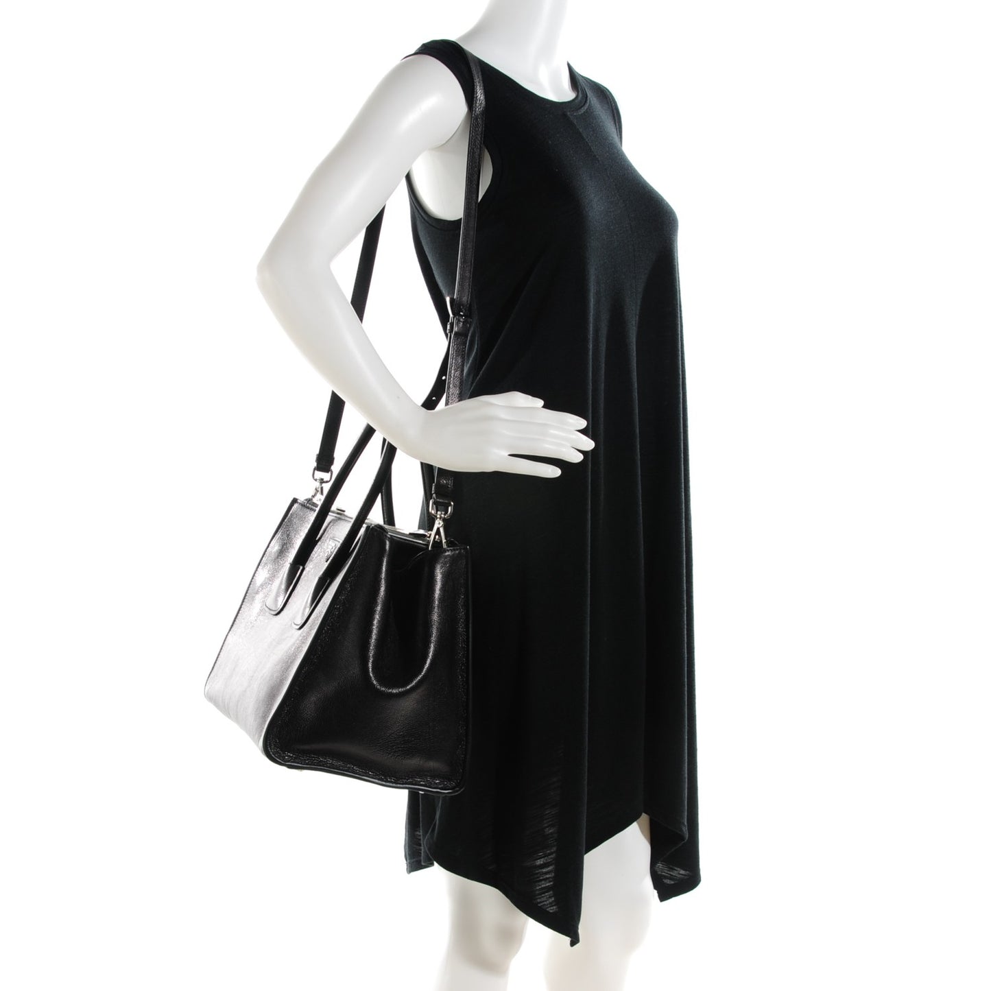 Glace Calf Twin Pocket Tote Nero Black