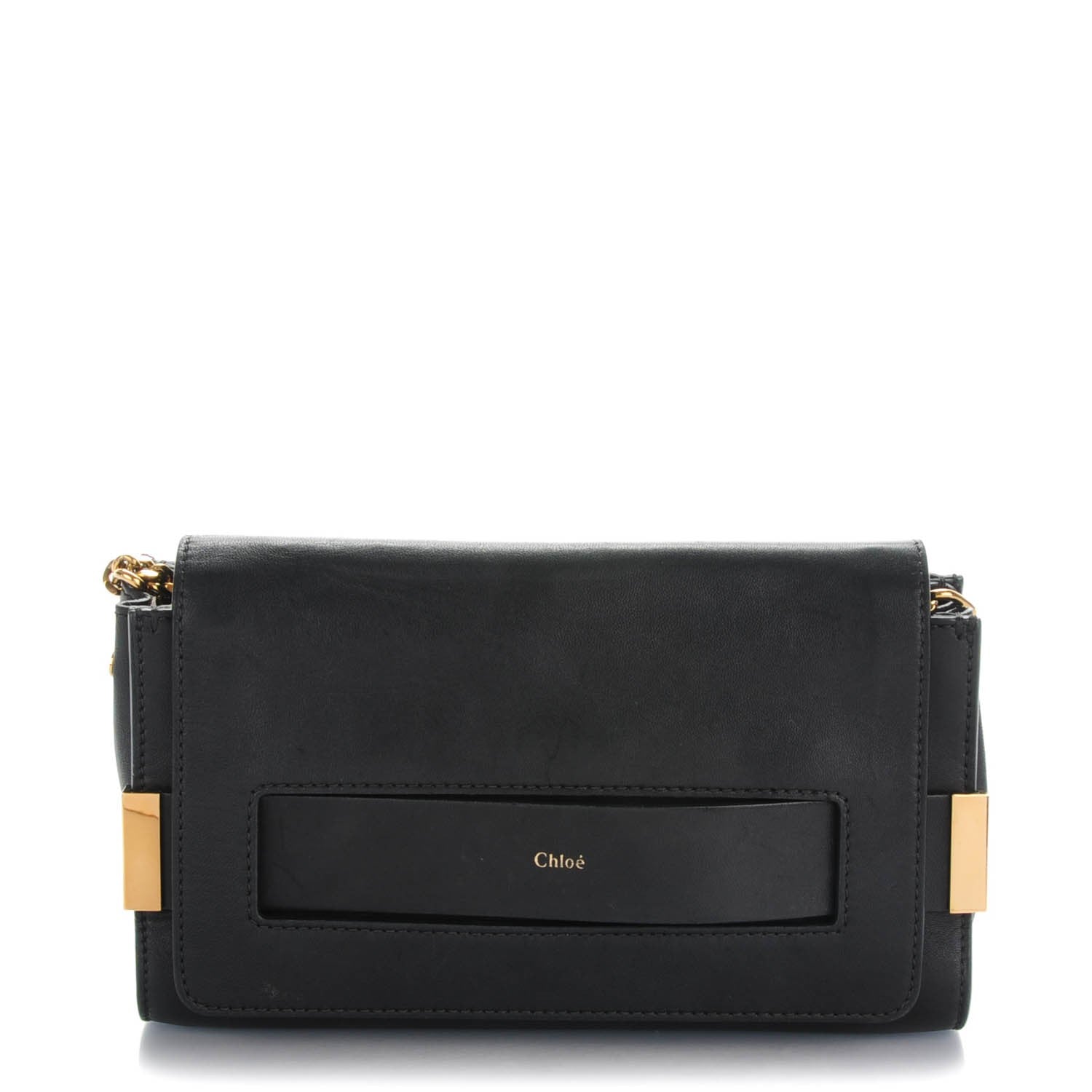 Chloe Lambskin Medium Elle Chain Clutch Black 1 of 7