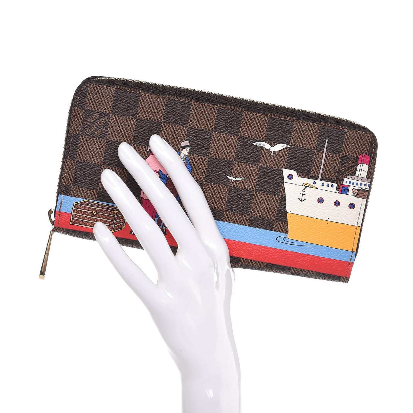 Damier Ebene 2016 Christmas Animation Zippy Wallet Rouge