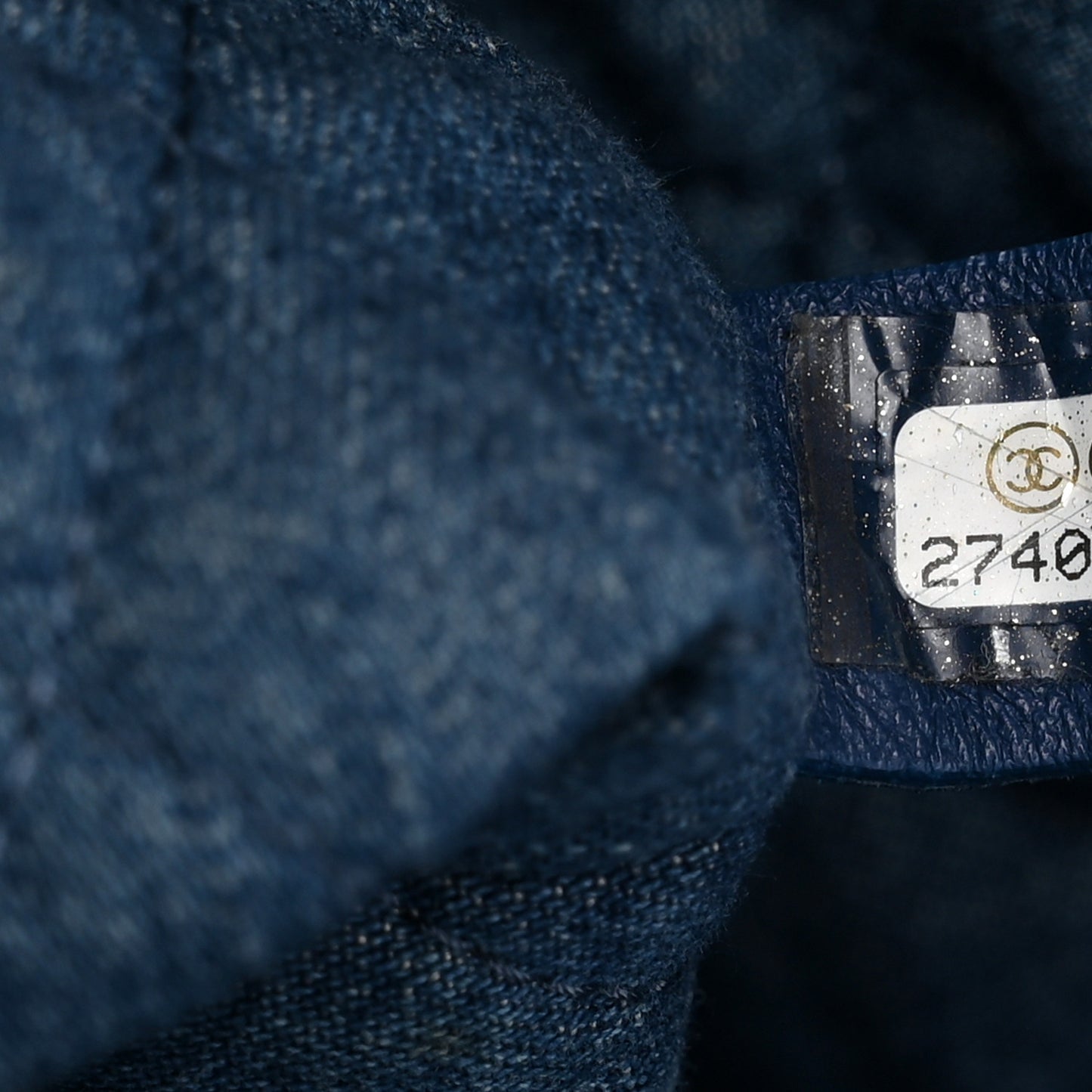 Denim Printed Shopping Bag Blue