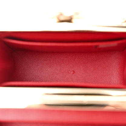 Chanel Lambskin Quilted Small Box With Chain Red 5 of 10