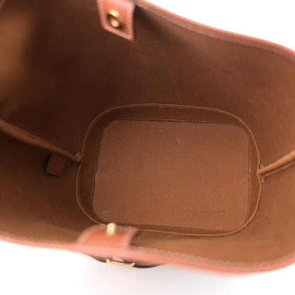 Celine Triomphe Canvas Calfskin Small Bucket Bag Tan 5 of 10