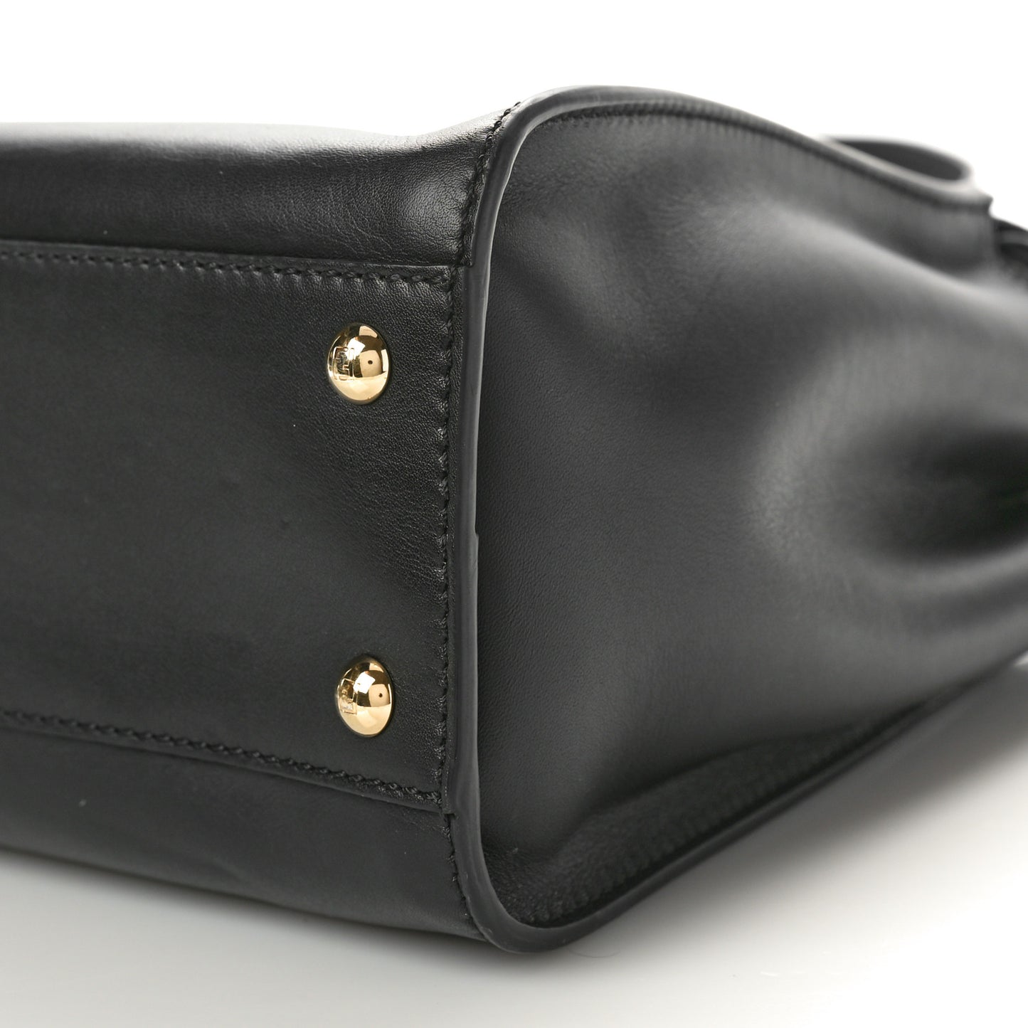 Vitello Century Velvet F is Fendi FF Medium Peekaboo Iconic Satchel Black White