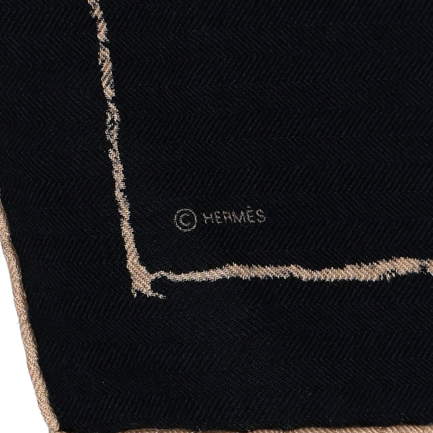 Cashmere Silk Pirouette au Galop Shawl 140 Marine Naturel Beige