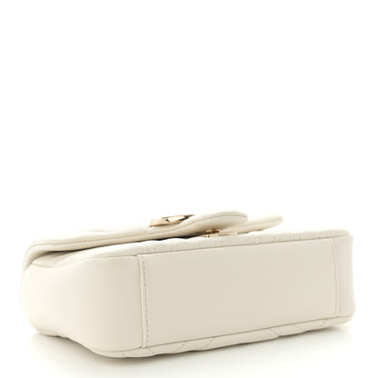 Gucci Lambskin Matelasse Small GG Marmont Shoulder Bag White 4 of 10