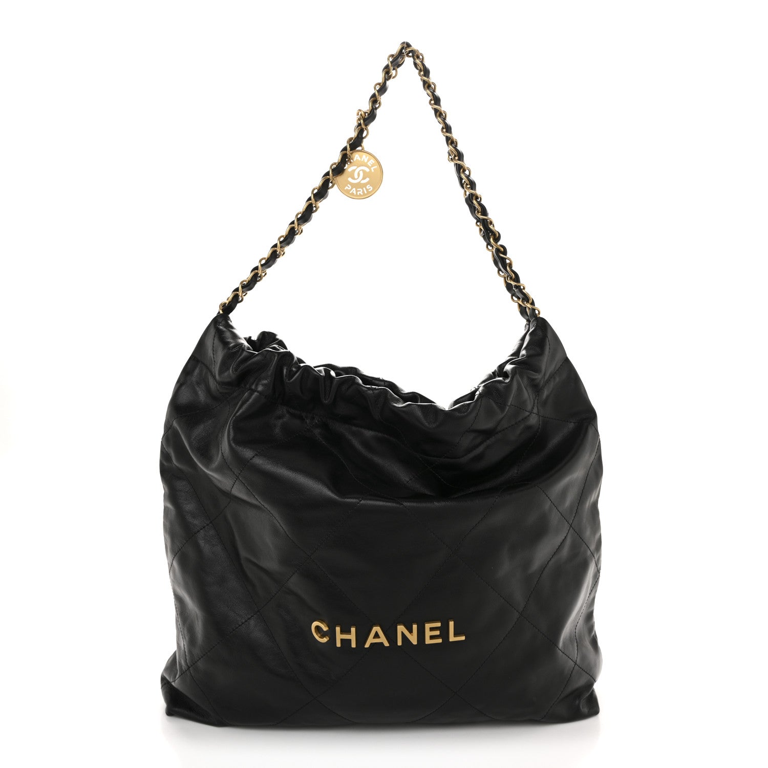 Chanel Shiny Calfskin Quilted Chanel 22 Black 1 of 12