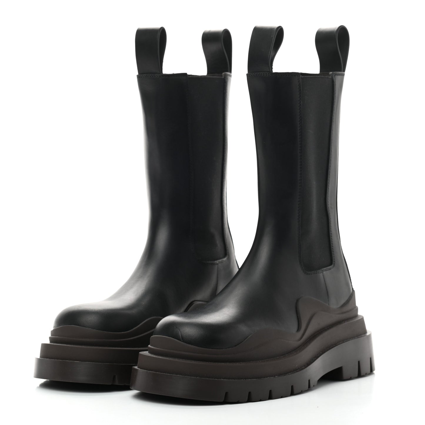 Calfskin The Tire Chelsea Boots 35.5 Black Camping